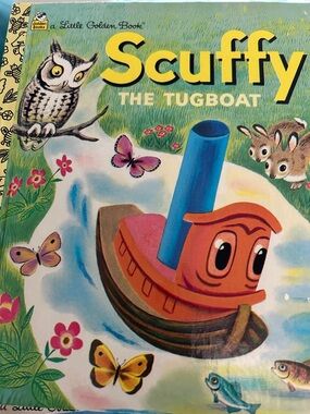 1983 Scuffy the Tugboat Little Golden Book in EUC